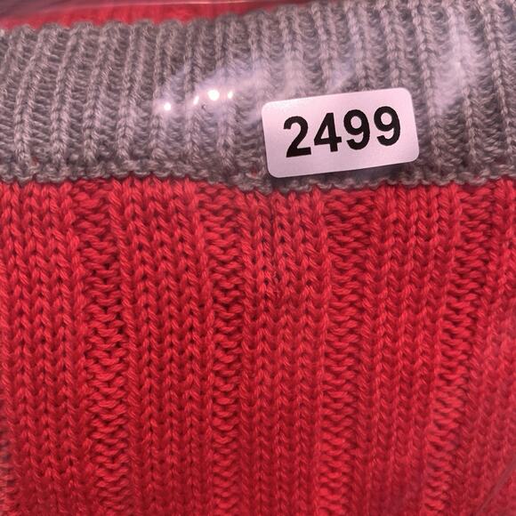 Wet Seal Womens Y2K Fitted Cable Knit Cardigan Sweater Sz XL Striped Preppy Punk - Picture 9 of 9